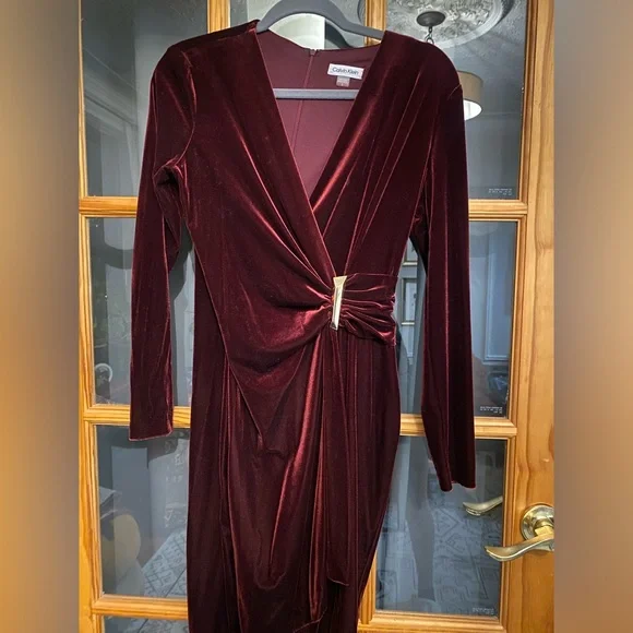 black bodycon dress off shoulder Burgundy Velvet A-Line Flower Girl Dress main image 0